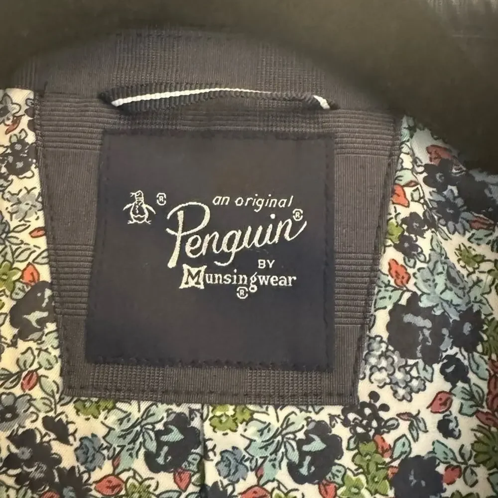 Original Penguin Men’s 44R Blue Summer Blazer Cotton Floral Lining Two Button